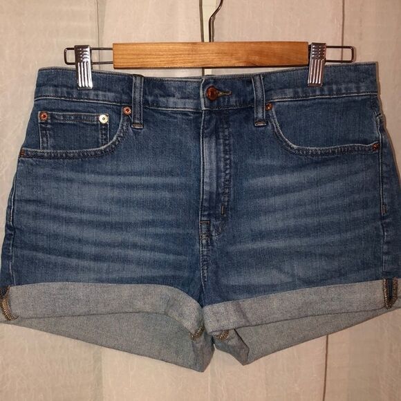 J. Crew 29 High-Rise Cuffed Blue Denim Shorts - Picture 4 of 14